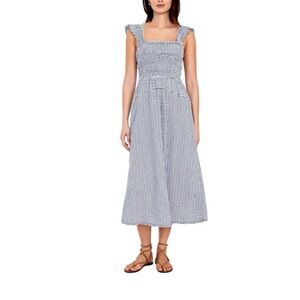 Old Navy Navy and White Gingham Midi Dress